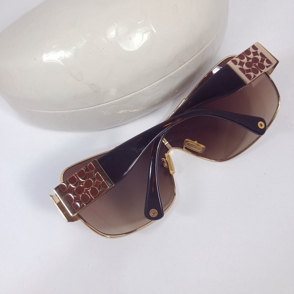 Coach Sunglasses Hazel S563 Tortoise 57-18-120 Brown gold trim w/ monogram case - Picture 2 of 11